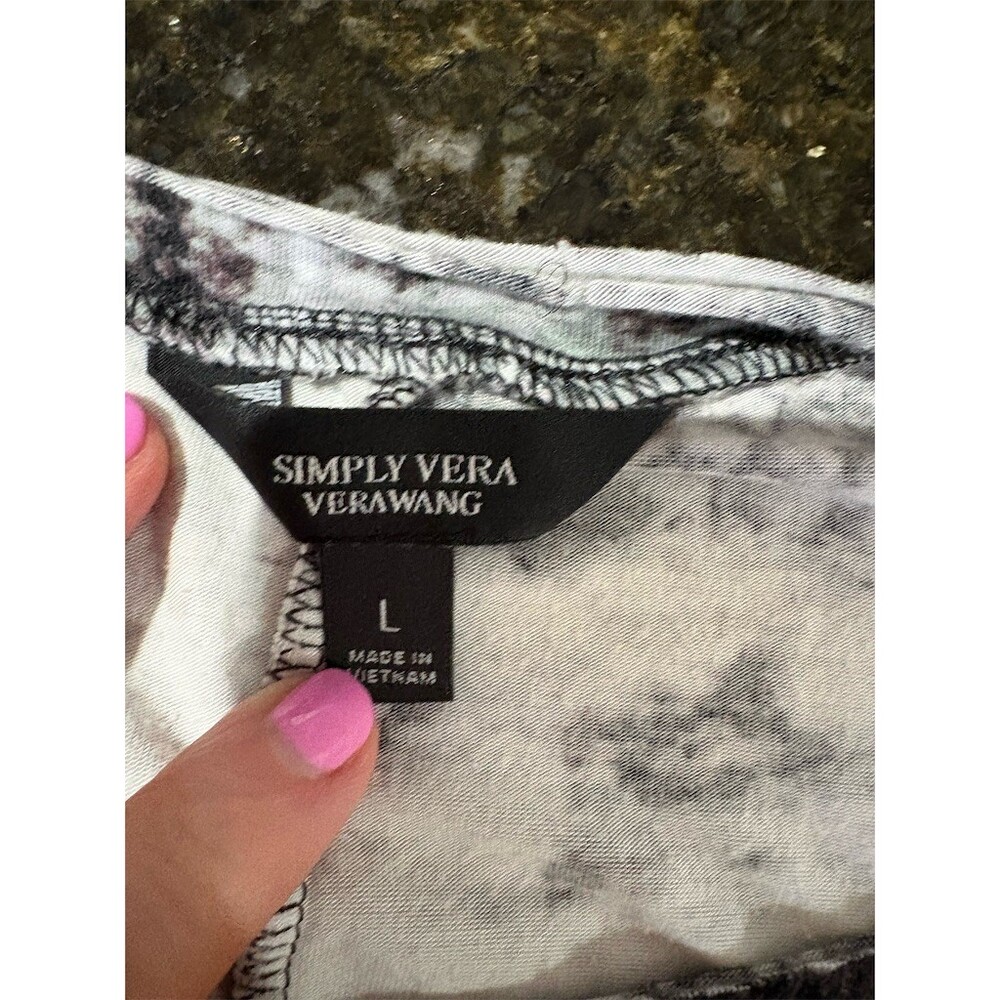 Simply Vera Vera Wang Maxi Dress Womens L Black & White Flirty - Picture 8 of 12